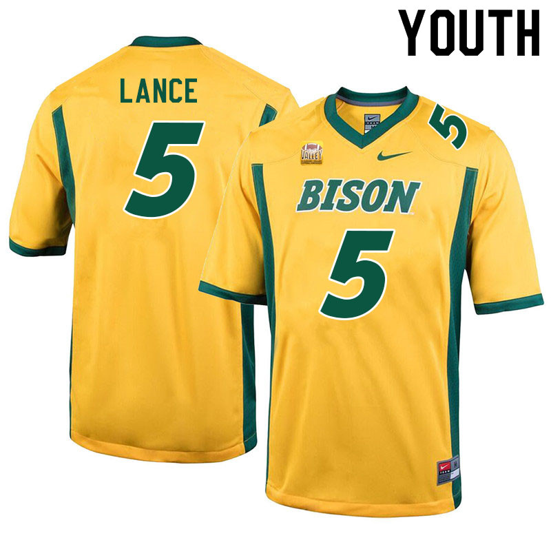 Youth #5 Bryce Lance North Dakota State Bison College Football Jerseys Sale-Yellow
